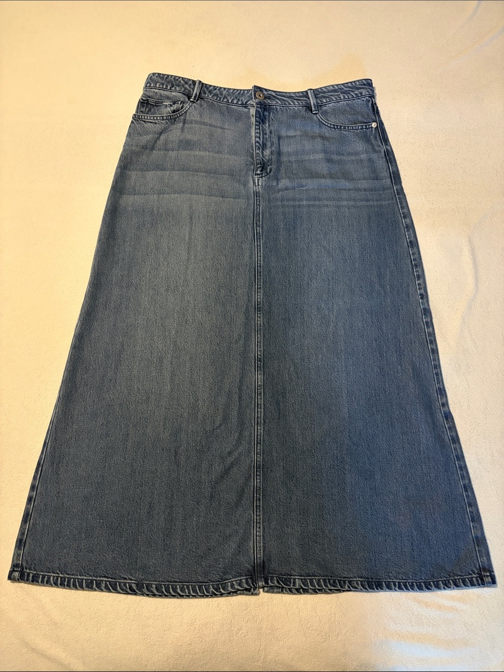 J. Jill Dark Blue A-Line Denim Maxi Skirt, sz 14T